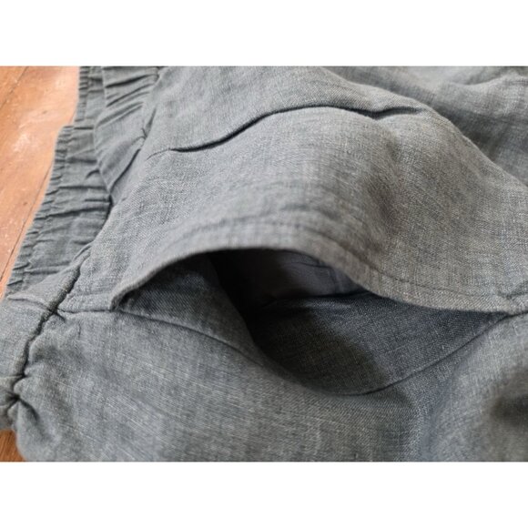Eileen Fisher Pants Organic Linen Pull On Elastic Waist Soft Grey Pet S A001221 - Picture 7 of 11
